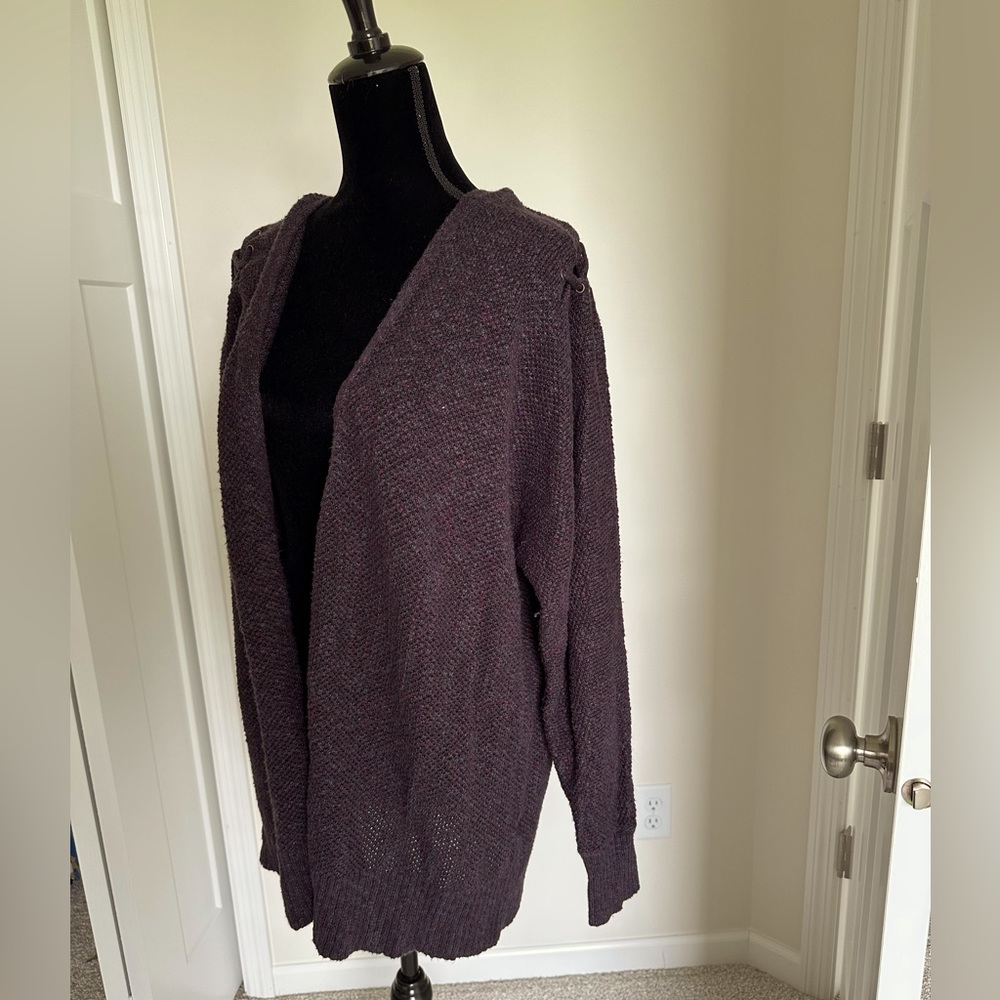 American Eagle Cozy Cardigan with Lace-up Shoulder Details - Picture 2 of 7